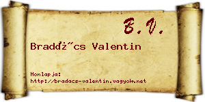 Bradács Valentin névjegykártya